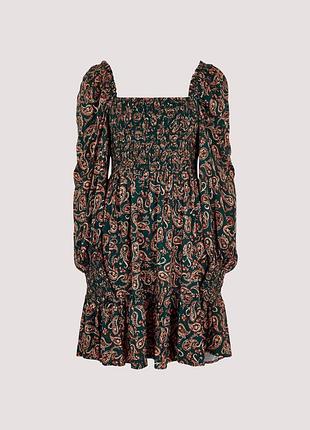 Легкое вискозное платье apricot с квадратным вырезом и узором пейсли, размер l/xl