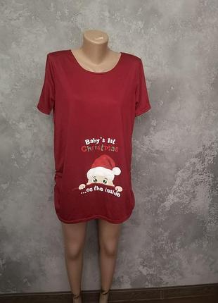 Новорічна футболка туніка для вагітної новий рік різдво