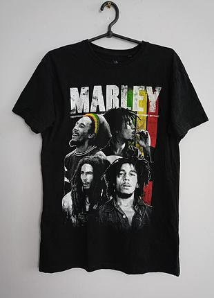 Черная мерч-футболка bob marley от zion администраторswear (made in italy)