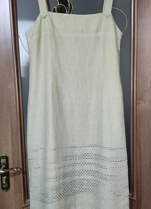 Льняное платье / сарафан миди gregory pat (фрация) (100% лен)