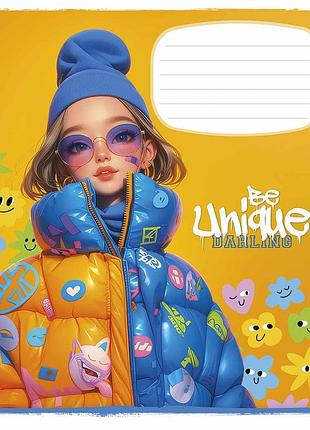 Зошит 24 аркушів лінія школярик "be unique " вибуф-лак 024-3455l