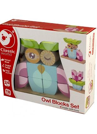 Іграшка дерев'яна пазл совеня вертикальний 3708 /classic world (368-1)