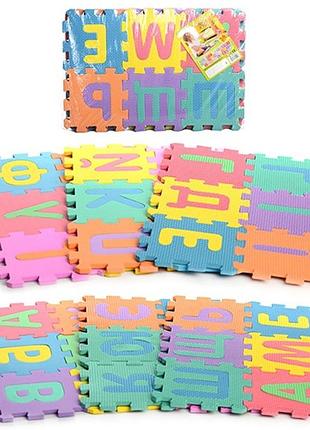 Килимок-мозаїка, 36 деталей (9мм,16,5х16,5см) українською абетка, eva, m0379