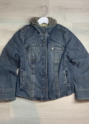 Y2k жіноча джинсова утеплена куртка principles ❄️ | s–m