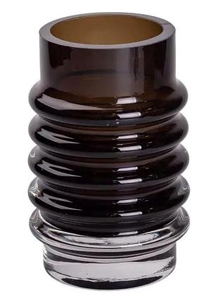 Ваза скляна декоративна 18 см у скандинавському стилі для квітів та інтер'єру 900 мл чорна hp-10-22