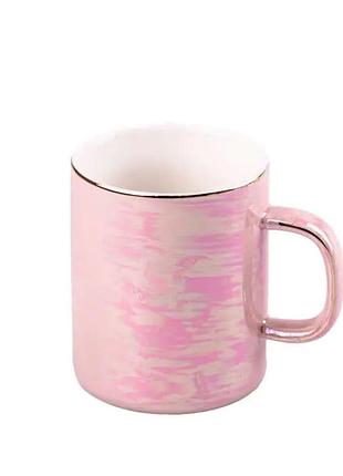 Чашка порцелянова glaze 420мл у дзеркальній глазурі рожевий hpcym0763p