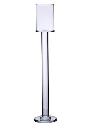 Підсвічник келих скляний на високій ніжці 8×40.5 см декоративний прозорий hp-4-45l