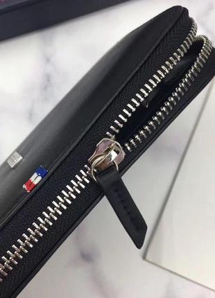 Кошелек tommy hilfiger черный женский /  мужской клатч на подарок / бумажник подарочная коробка2 фото