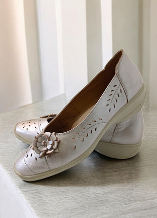 Кожаные туфли, слипоны с перфорацией, hotter.