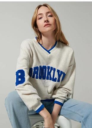 Теплый на флисе свитшот, джемпер, худи без капюшона флис