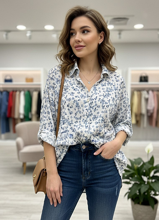 Блузка блуза нарядная женская из коттона размер 2xl (52)