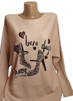 Акція 1+1 = 3 гарна кофта з вишивкою + стрази   newstar  50 % вiскоза  40% модал