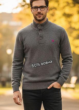 Теплый шерстяной свитер / кофта под горло бренда grew clithing / шерсть / шерсть