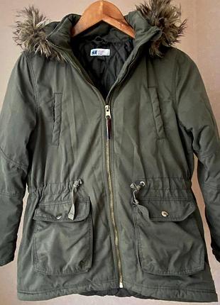 Зимняя куртка-парка h&amp;m для девочки (р. 146)