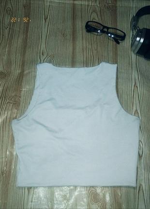 Белый базовый кроп-топ с квадратным вырезом (square neck