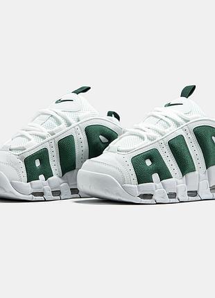 Nike air more uptempo low white green, кросівки чоловічі найк, кроссовки мужские найк