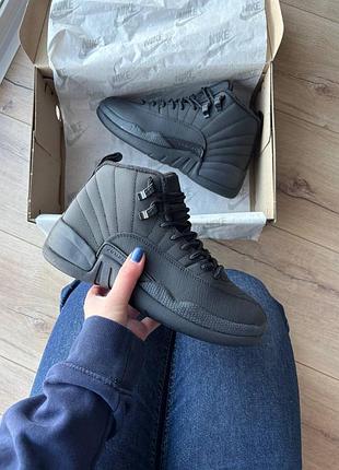 ➡️ jordan 12 retro winterized triple black 4