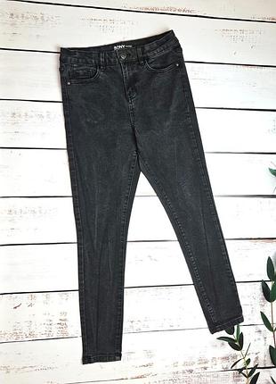 1+1=3 фірмові завужені сіро-чорні джинси скіні висока посадка george, розмір 46 - 48