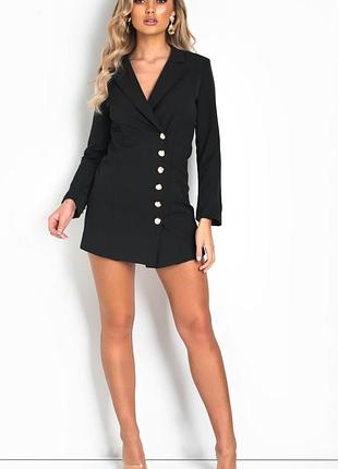 Женское черное платье-пиджак