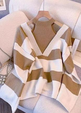 Новинка свитер с вырезами
л: ог 103, длиж 60