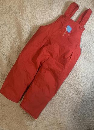 Зимові теплі штани напівкомбінезон для дівчинки 86-92см