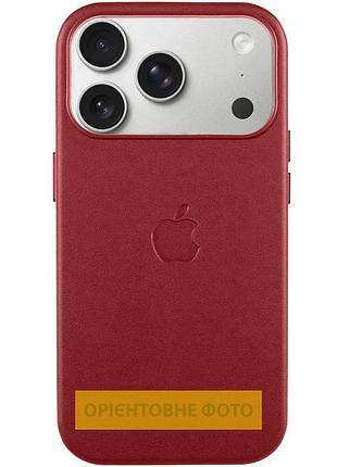 Чехол кожаный leather case (aa) with magnetic fit and animation для apple iphone 17 air (6.5") crimson