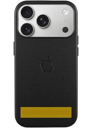 Чохол шкіряний leather case (aa) with magsafe and animation для apple iphone 17 air (6.5") black