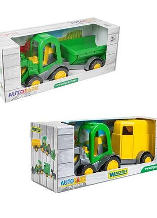 Игрушечный трактор tigres 39349 (6) с прицепом и подвижным ковшом, в коробке