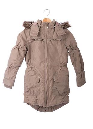 Красива довга куртка парка пальто тепла yigga дівчинці німеччина хакі капюшон з хутром