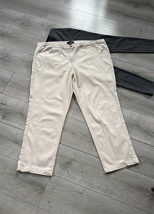 Літні світлі штани брюки жіночі бавовняні батал великого розміру  58 /60