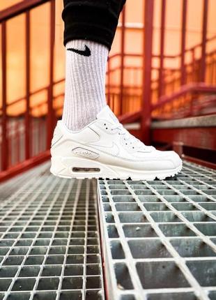 Nike air max 90 leather "all white"🆕 шикарні кросівки найк🆕 купити накладений платіж3 фото