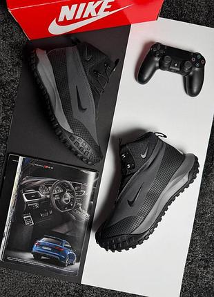 Новые мужские водонепроницаемые кроссовки nike acg mountain fly high fur dark grey black