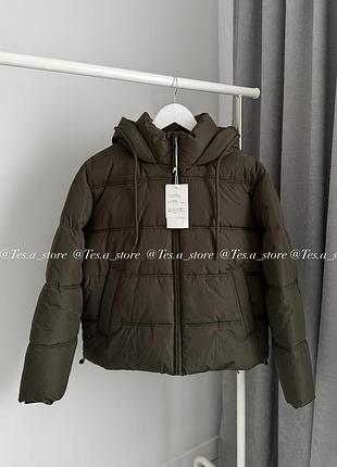Короткий анорак пуфер zara куртка водонепроникна