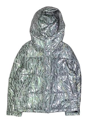 Куртка пуховик серебре светоотражающаяся calvin klein