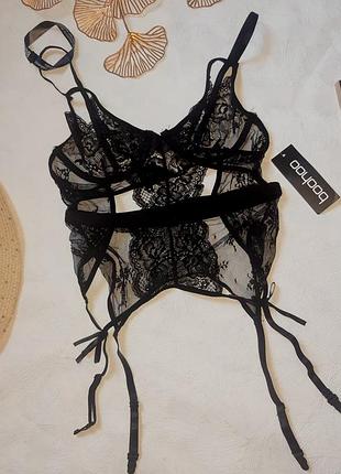 Невероятно сексуальная кружевная баска/боди/корсет от бренда boohoo. 6
