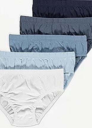 Трусы для мальчика george бело-голубые брифы 5 штук размер 128-134