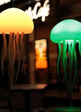 Настольная лампа ночник в виде медузы с движениями, оборотами и цветопередачей rgb