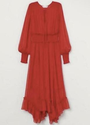 Шикарна червона сукня шифон м-хл