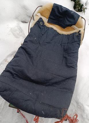 Мішок для дитини хутряний у коляску або санки