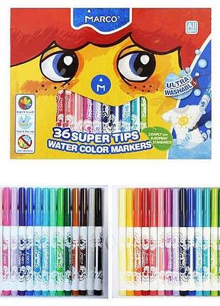 Фломастери marco super washable jumbo 36 кольорів