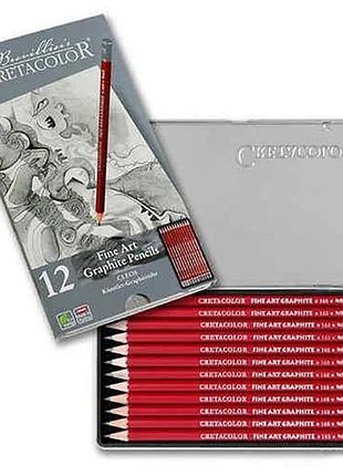 Набор графитных карандашей cretacolor cleos 12 шт металлический пенал