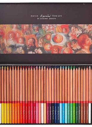 Олівці кольорові marco fine art 36tn у метал. кейсі