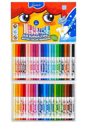 Фломастеры marco super washable 48 цветов
