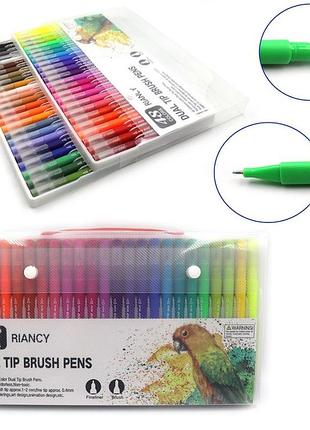 Набір лінерів + фломастерів josef otten 48 кольорів dual tip brush pens
