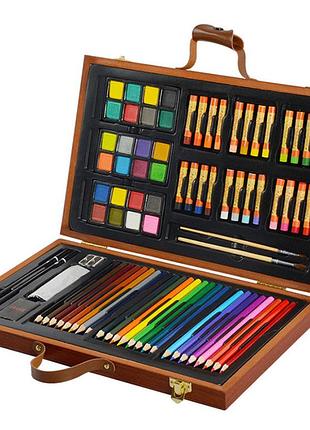 Набір для творчості у дерев`яній коробці 80 предметів worison deluxe