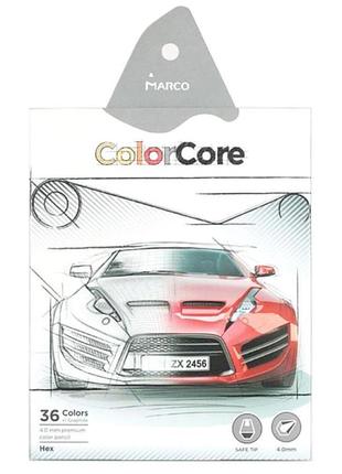 Олівці кольорові marco color core 36 кольорів + 1 графітний