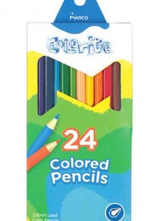 Кольорові олівці 24 кольори marco colorite