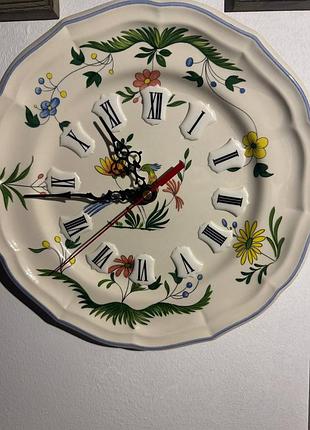 🌸настінний вінтажний годинник ⏰ - кераміка і ручний розпис 🔥