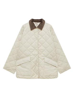 Стьобана куртка з вельветовим коміром pull and bear