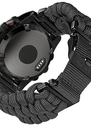 Ремешок для часов hemsut hga145 rugged paracord garmin black 22mm